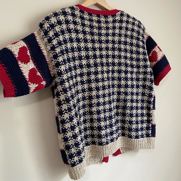 Marisa Christina Red and Blue Knit Cardigan 4th of July Vintage - Picture 6 of 7